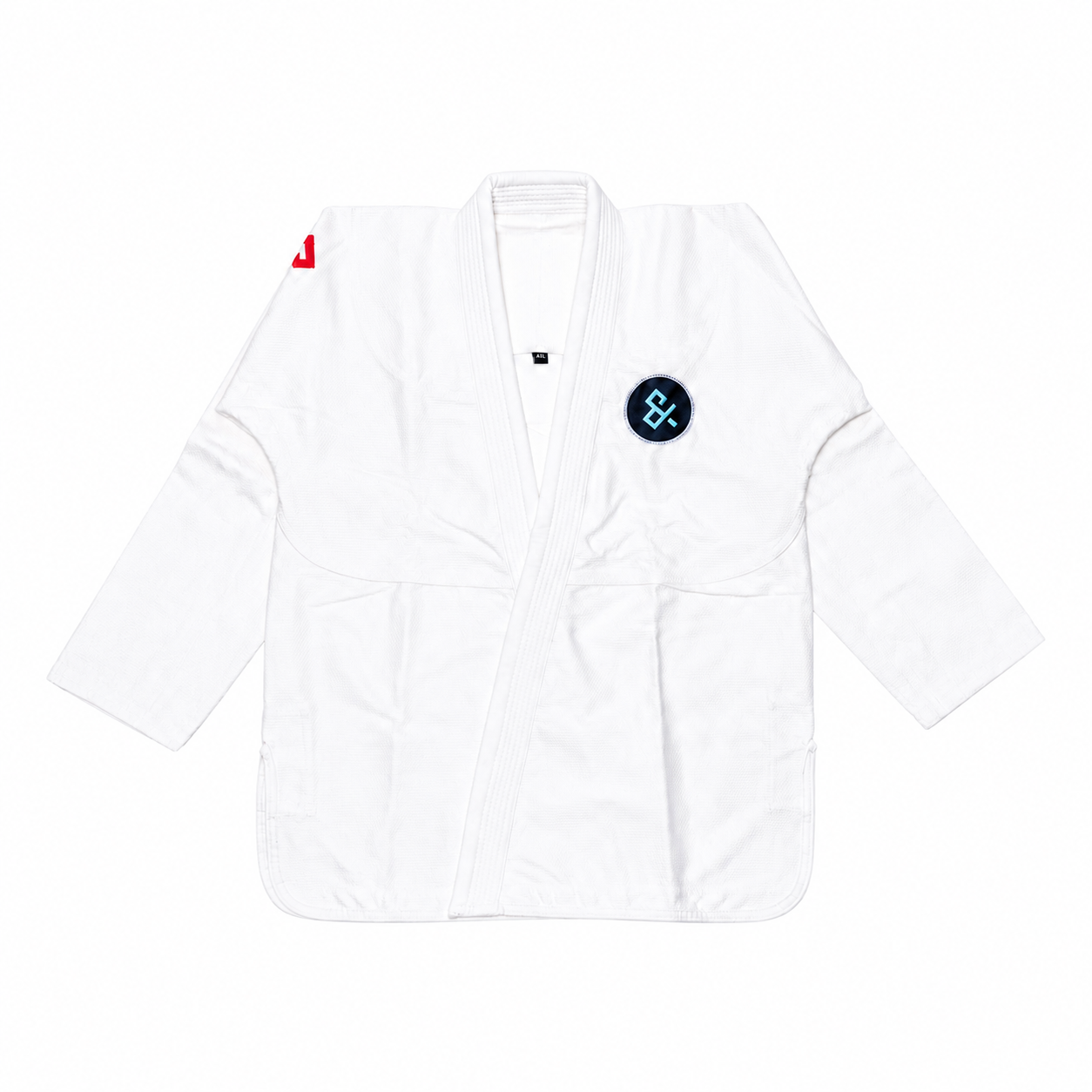 PONTIS Foundation Kimono — front view, white, 450GSM pearl weave