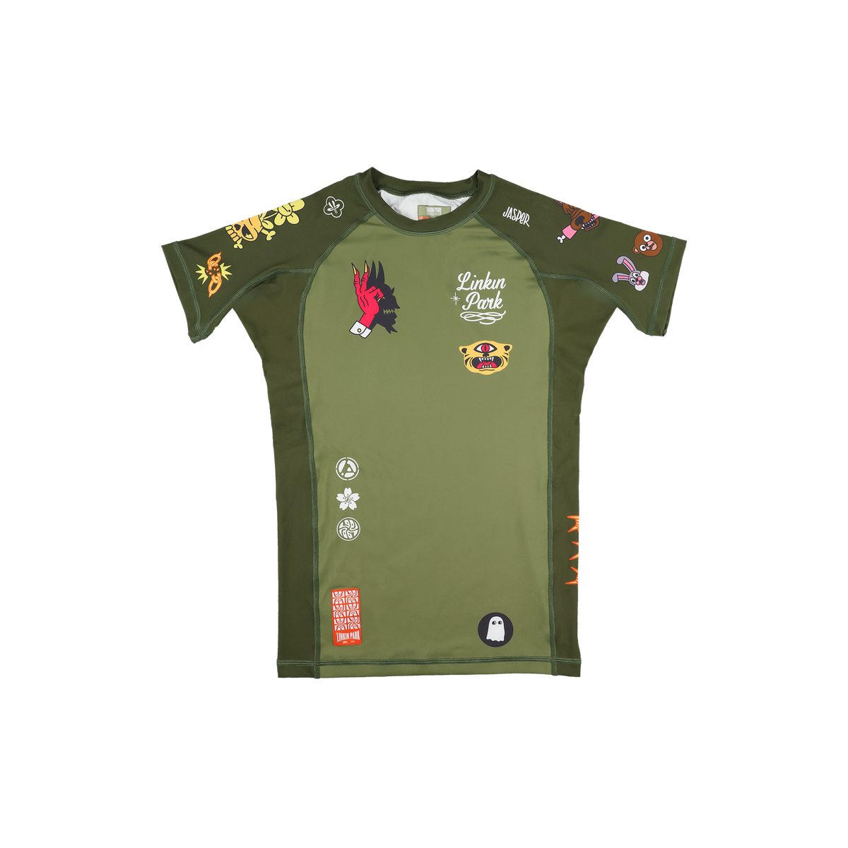 Linkin Park x Jasper Wong No Gi Rashguard Military Green front
