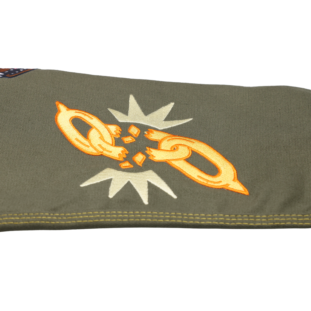 Linkin Park x Jasper Wong Reversible Jiu Jitsu Kimono hand-stitched patch detail 5
