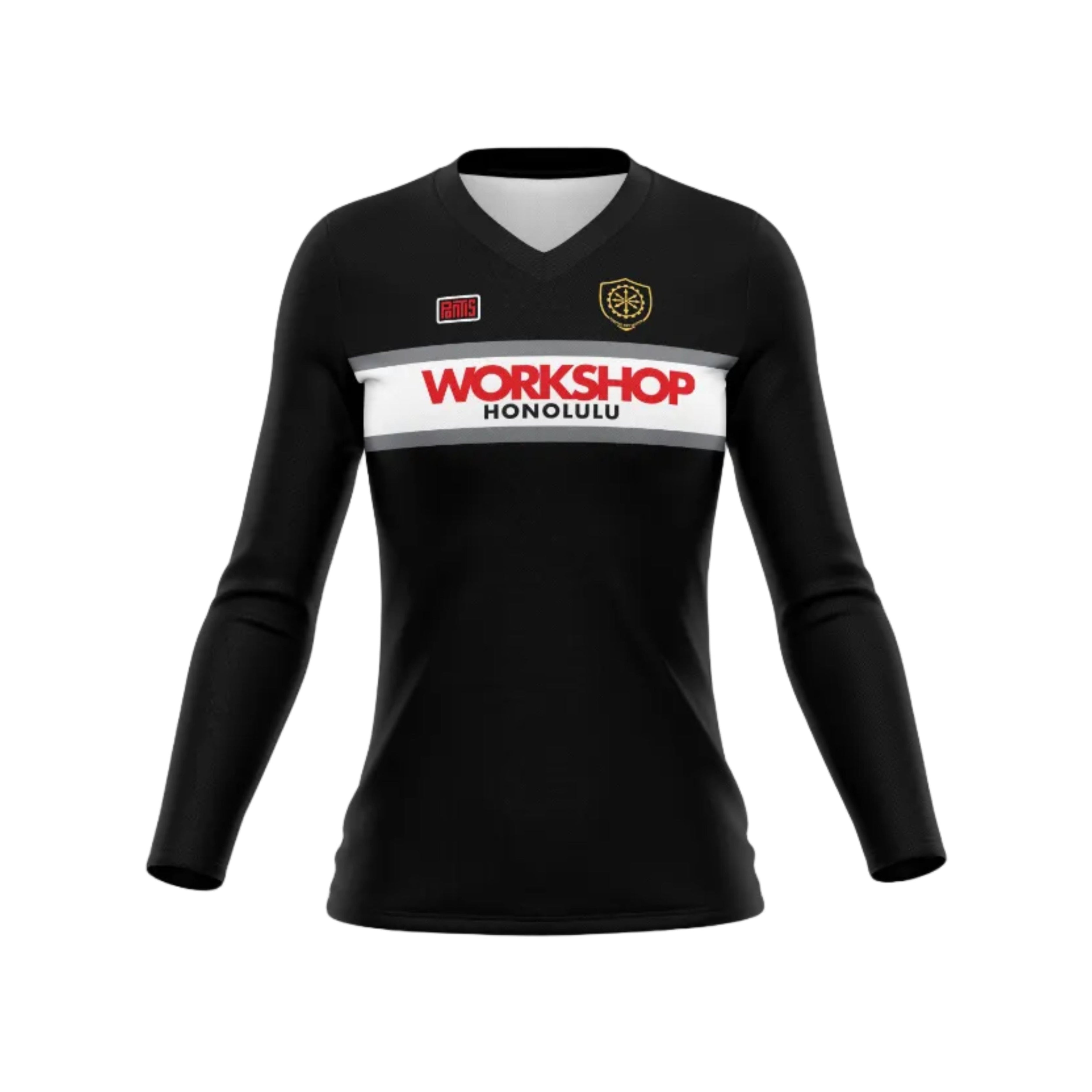 WORKSHOP HNL WOMEN'S LONG SLEEVE V-NECK RASHGUARD PRE-ORDER
