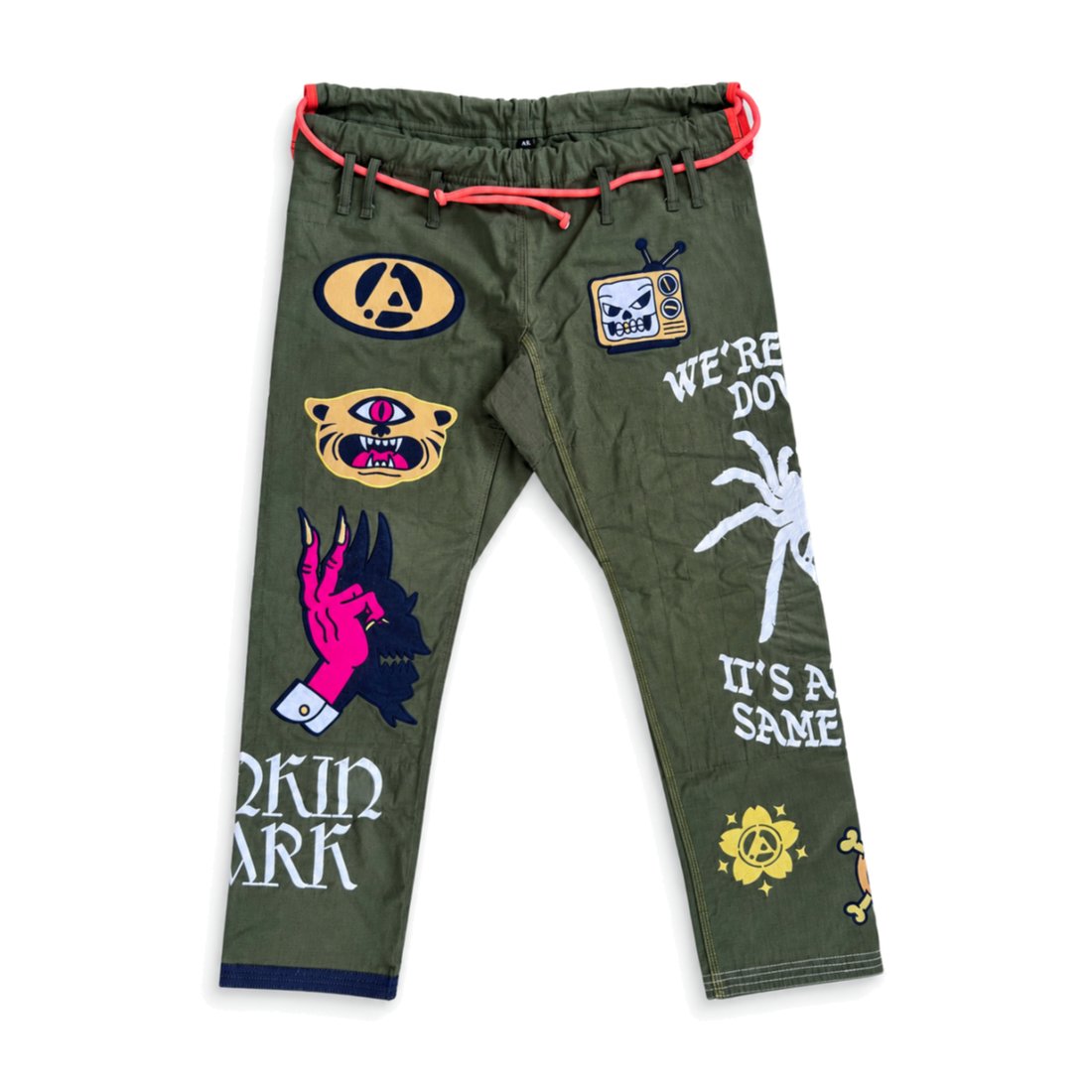 Kimono pants, studio flat-lay, front